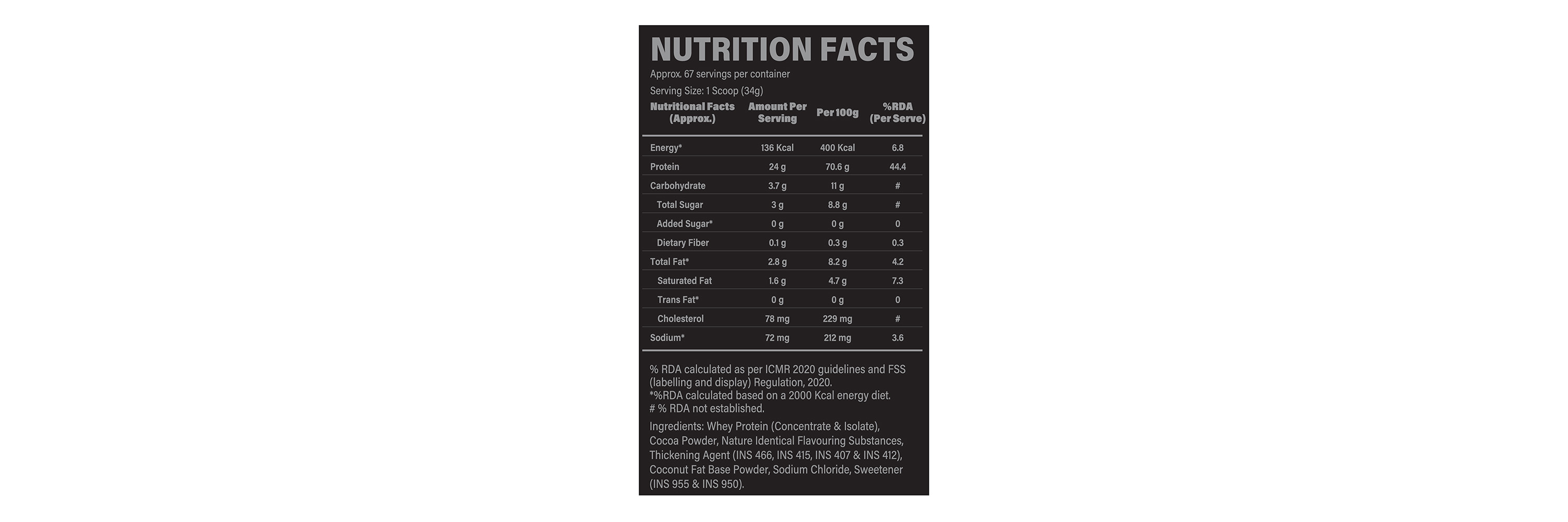 Combat 100% Whey — ingredients
