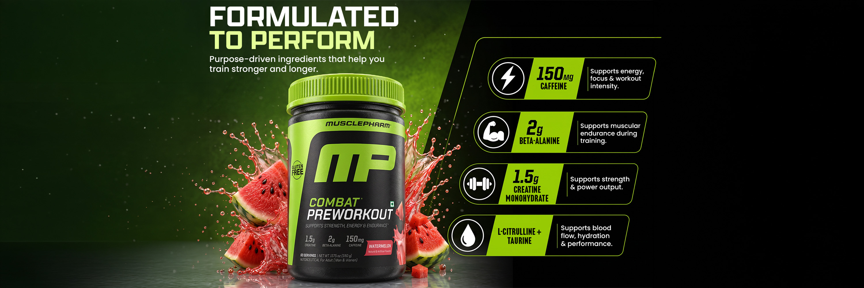 Combat Preworkout — Four ingredients. Made to perform.